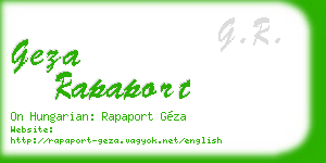 geza rapaport business card
