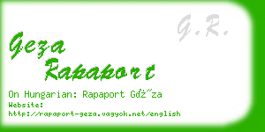 geza rapaport business card